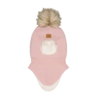 Metsola Merino Fur Pom Pom helmet, Hearty Pink