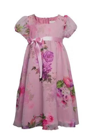 Mingnelin sifonkimekko puhvihihoilla