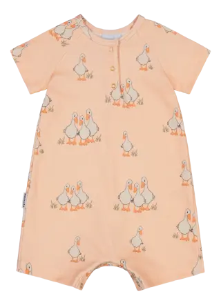 Metsola Tiny Farmers Rib Romper, Milky Apricot