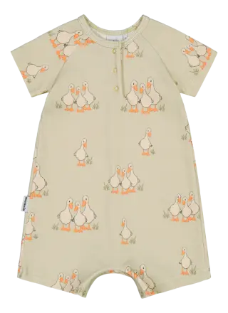 Metsola Tiny Farmers Rib Romper, Milky Pear