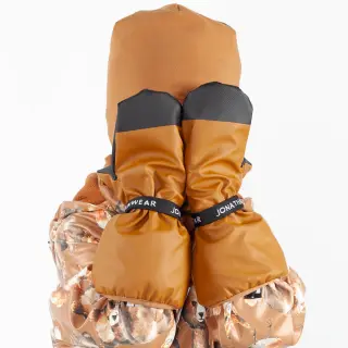 Jonathan rain mittens with fleece lining, orange