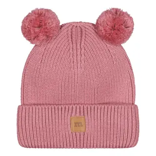 Metsola Knitted Pom Pom merinovillapipo, Rosy