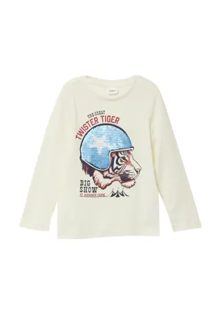 s.Oliver shirt, Twister Tiger, Chalk