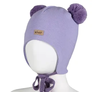 KIVAT silk wool bobble hat, Lavender