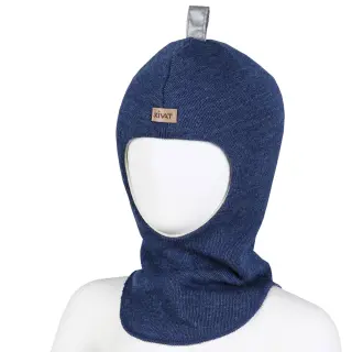 KIVAT basic wool balaclava, Blue melange