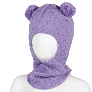 KIVAT wool Bobble balaclava, Lavender