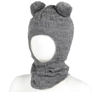 KIVAT wool Bobble balaclava, Grey