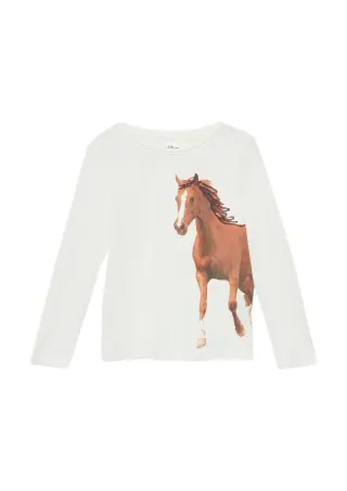 s.Oliver shirt, horse, White