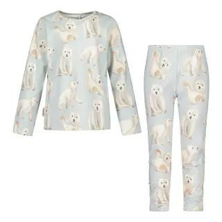 Metsola Polar Bear Pyjamas, Icy Blue