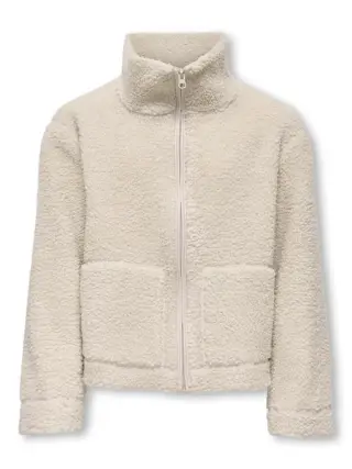 Only Kids Girls Kogmegan Teddy jacket, Pumice Stone