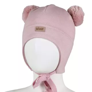 KIVAT silkkivillainen tupsupipo, Puuteriroosa