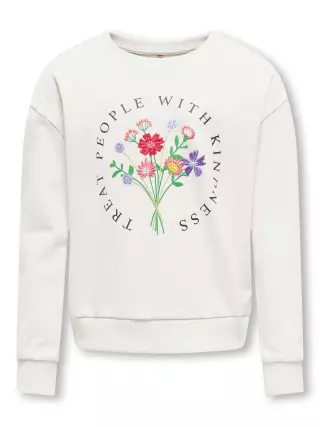 Only Kids Runa Flower collegepaita, Cloud Dancer