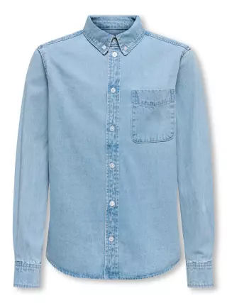 Only & Sons Orson denim shirt, Light Blue Denim
