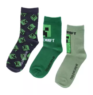 Minecraft socks 3-pack, Grey