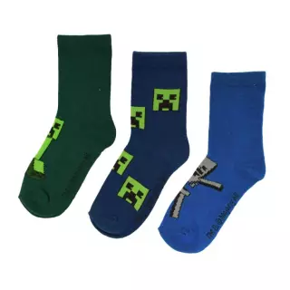Minecraft socks 3-pack, Dark blue