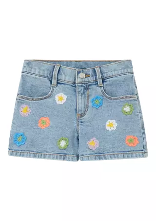 s.Oliver Denim shorts Floral embroidery