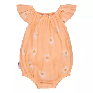 Metsola Sweet Daisy Muslin romper, Peachy