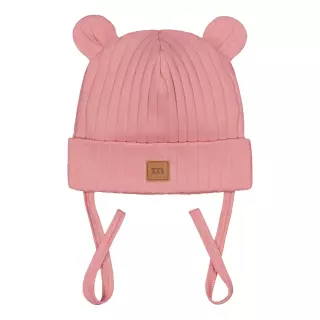 Metsola Wide Rib Bear Beanie, Dusty Rose
