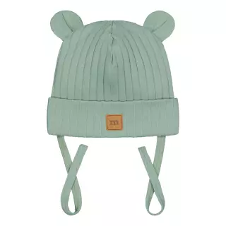 Metsola Wide Rib Bear Beanie, Dusty Green