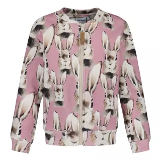 Metsola Bunny Bomber sweatshirt jacket, Frosty Pink