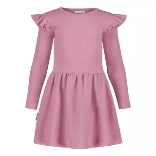 Metsola Rib Frilla dress, Frosty Pink